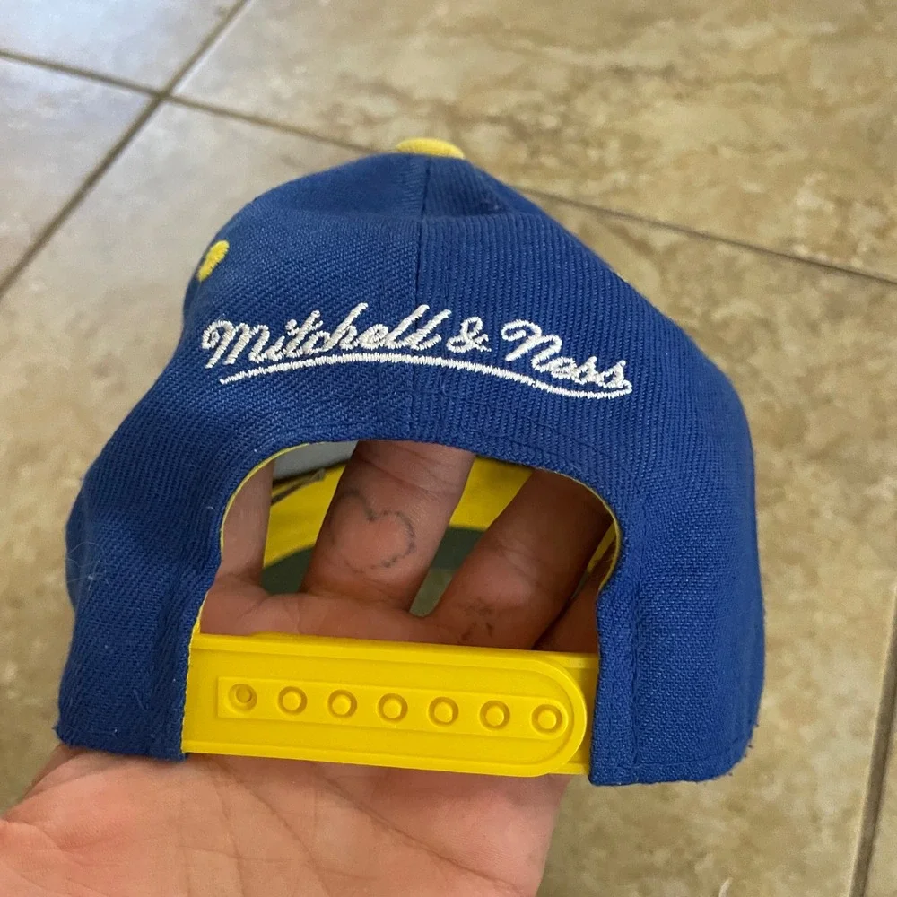 Mitchell & Ness Denver Nuggets Snapback Hat Blue Yellow‎ Perez 28 NBA Cap Boys